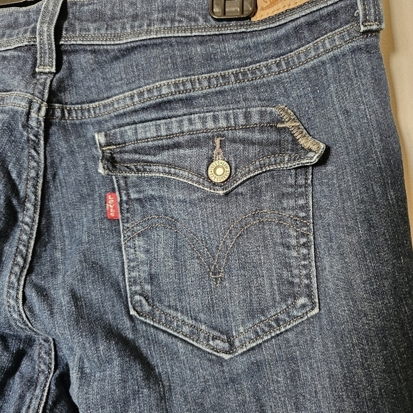 Levi's 515 bootcut darkwash stretch retro pockets classic women's jeans W32 L34 - Picture 4 of 8